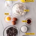 ingredientes para Barritas de galletas con pepitas de chocolate